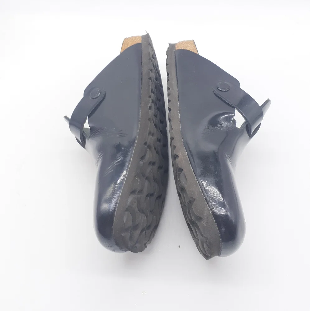 SOLD ON EBAY Birkenstock Boston Mules Patent Leather Sz 39 (8-8.5) Narrow - Picture 10 of 13